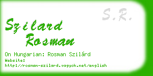 szilard rosman business card